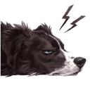 😑 emoji Vin the Bordeaux Collie Telegram sticker 19 of 69