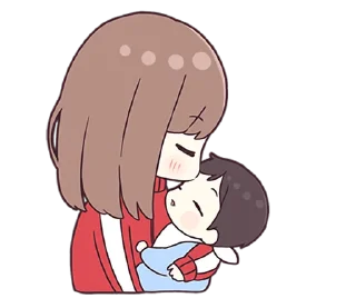 😙 emoji Guria de abrigo com bebê - @oneesanstickers Telegram sticker 9 of 40