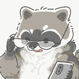 Sticker from racoon @yencatx