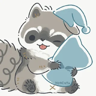 Sticker from racoon @yencatx