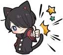 👍 emoji Black Kitten (3) Telegram sticker 9 of 120