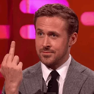 🖕 emoji Ryan Gosling Telegram sticker 13 of 50