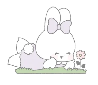 🐰 emoji ᭝݊ribbon bunny ⵓ @nyawrwar ⿴༘͜᭼̣ꪆ Telegram sticker 5 of 40