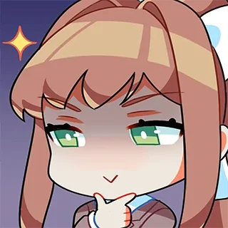 😏 emoji @GreySunders || Doki Doki Literature Club! Telegram sticker 10 of 32