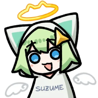 😇 emoji 会动的绿猫 @SuzumeOfficial Telegram sticker 19 of 45