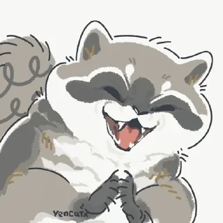 🦝 emoji racoon @yencatx Telegram sticker 8 of 24