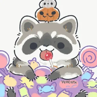 🦝 emoji racoon @yencatx Telegram sticker 19 of 24