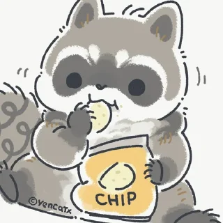 🦝 emoji racoon @yencatx Telegram sticker 24 of 24