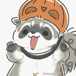 🦝 emoji racoon @yencatx Telegram sticker 16 of 24