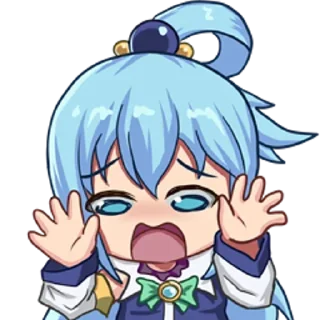 😰 emoji Aqua • @AnimeChatVoidX Telegram sticker 5 of 40