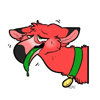 🥴 emoji Watermelon the Flamingo Telegram sticker 17 of 119