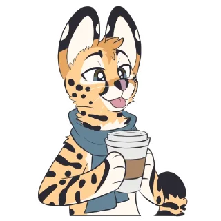 ☕️ emoji Serval Stickers by Pulexart.com Telegram sticker 10 of 15