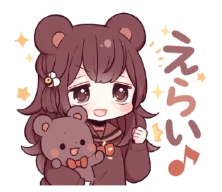 💪 emoji Garotinha urso amável - @oneesanstickers Telegram sticker 12 of 40