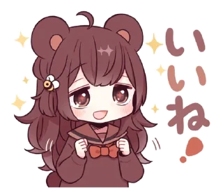 😊 emoji Garotinha urso amável - @oneesanstickers Telegram sticker 8 of 40