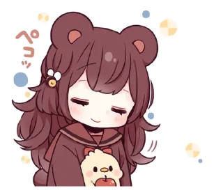 😌 emoji Garotinha urso amável - @oneesanstickers Telegram sticker 6 of 40