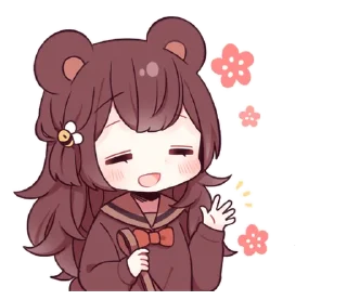 👋 emoji Garotinha urso amável - @oneesanstickers Telegram sticker 19 of 40