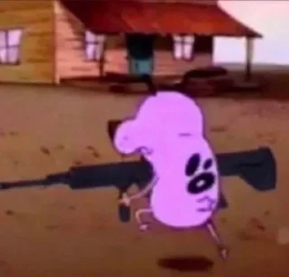 Sticker from shit post by cruella