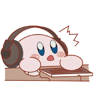 🎧 emoji Kirby Telegram sticker 23 of 24