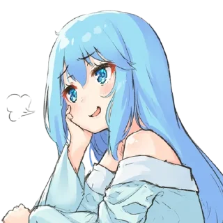 😮‍💨 emoji Aqua • @AnimeChatVoidX Telegram sticker 10 of 40