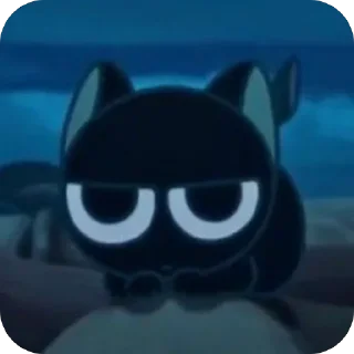 🫥 emoji HEI THE CAT ⋮ 🖤 Telegram sticker 12 of 68
