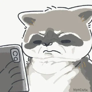 🦝 emoji racoon @yencatx Telegram sticker 17 of 24