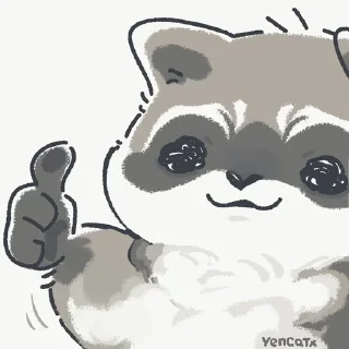 Sticker from racoon @yencatx