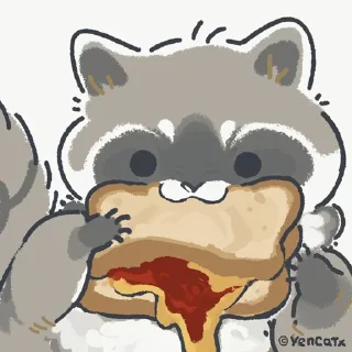 🦝 emoji racoon @yencatx Telegram sticker 9 of 24
