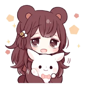 ☺️ emoji Garotinha urso amável - @oneesanstickers Telegram sticker 20 of 40