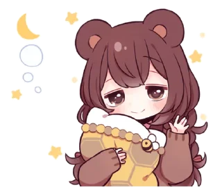 🥱 emoji Garotinha urso amável - @oneesanstickers Telegram sticker 15 of 40