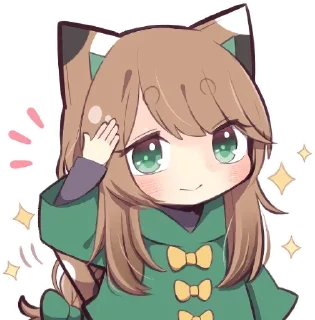 ☺️ emoji Gatinha de roupa verde - @oneesanstickers Telegram sticker 20 of 40