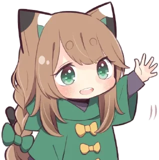 👋 emoji Gatinha de roupa verde - @oneesanstickers Telegram sticker 18 of 40