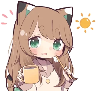 🦷 emoji Gatinha de roupa verde - @oneesanstickers Telegram sticker 15 of 40