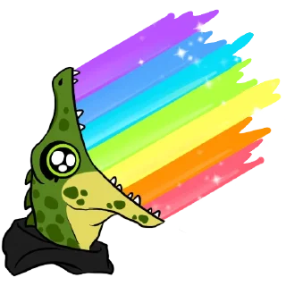 🏳️‍🌈 Pancake Crocodile, sticker Telegram 6 sur 53