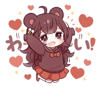 🥰 Garotinha urso amável - @oneesanstickers, sticker Telegram 22 sur 40