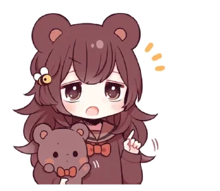 👉 Garotinha urso amável - @oneesanstickers, sticker Telegram 9 sur 40