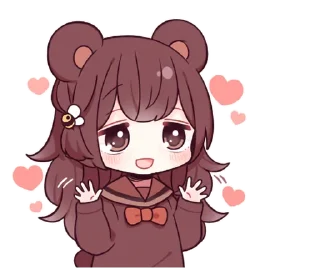 👋 Garotinha urso amável - @oneesanstickers, sticker Telegram 1 sur 40