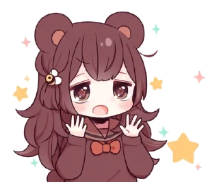 😦 Garotinha urso amável - @oneesanstickers, sticker Telegram 21 sur 40
