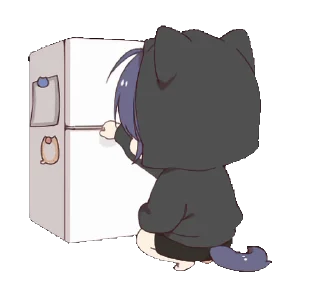 😵 Gurizinho de capuz de gato preto - @oneesanstickers, стикер Telegram 10 из 24