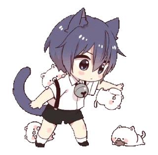 😸 Gurizinho de capuz de gato preto - @oneesanstickers, стикер Telegram 11 из 24