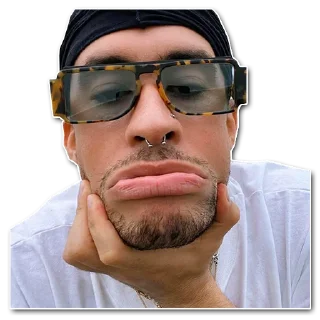 😑 Bad Bunny | @tatistickers | @sinusername, Telegram sticker 13 of 78