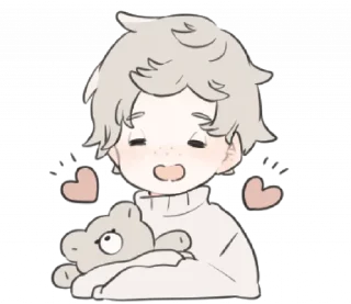 a boy with his bear @darkestlace