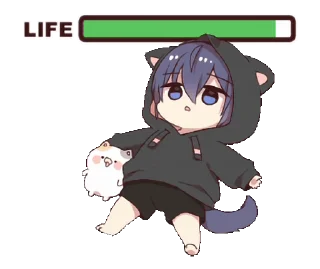 😵 Gurizinho de capuz de gato preto - @oneesanstickers, стікер Telegram 21 з 24