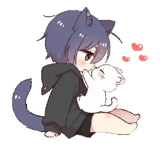 😻 Gurizinho de capuz de gato preto - @oneesanstickers, стікер Telegram 5 з 24