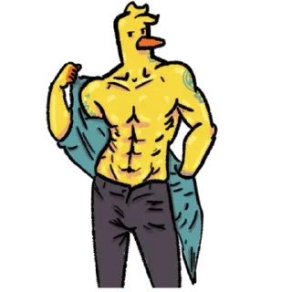 😏 Muscle Duck, стикер Telegram 15 из 90