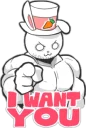👉 Rabbo the Muscle Rabbit, стікер Telegram 10 з 40