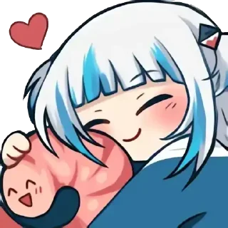 🥰 emoji Gawr Gura chibi cute 1 Telegram sticker 8 of 16
