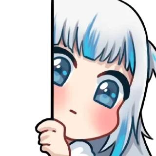 🫣 emoji Gawr Gura chibi cute 1 Telegram sticker 11 of 16