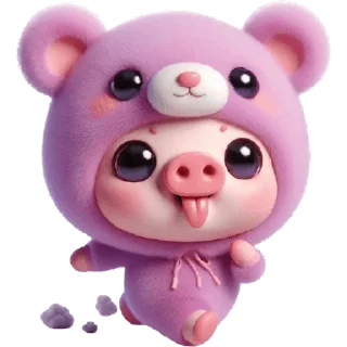 😝 emoji Свинюшки-медведи @Nyasticks Telegram sticker 13 of 35