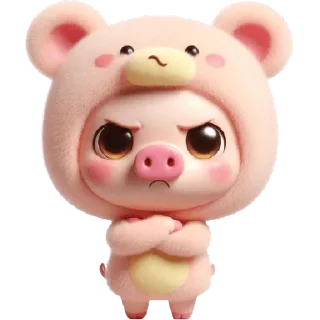 😏 emoji Свинюшки-медведи @Nyasticks Telegram sticker 14 of 35