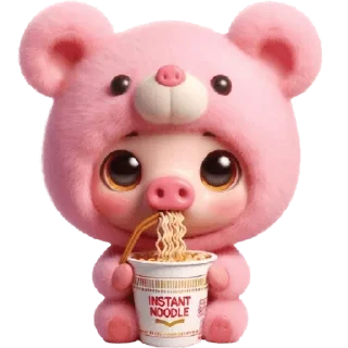 🍜 emoji Свинюшки-медведи @Nyasticks Telegram sticker 19 of 35